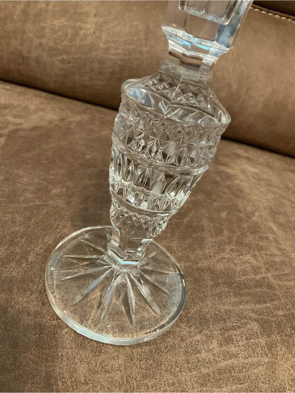 Vintage Unmarked Crystal Candlestick